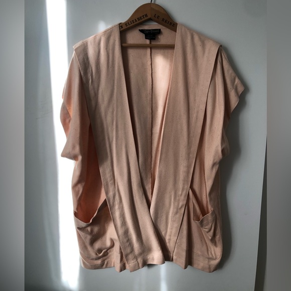 Vintage 100% Raw Silk Blush Pink Vest/Cardigan - Picture 2 of 7